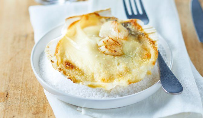 Coquille Saint-Jacques de Normandie, sauce noilly (Pecten maximus,